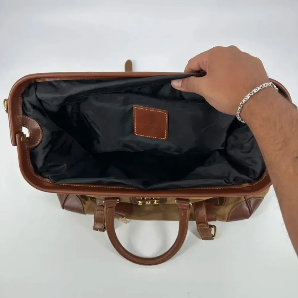 J. Peterman Company Leather & Canvas Safari Bag